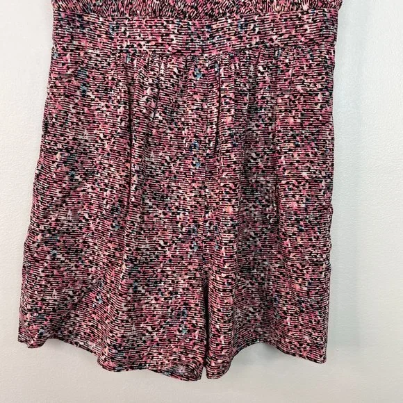 BCBGeneration Romper 2 Pink Black Pleated One Shoulder Pockets BCBG Women's - Picture 3 of 14